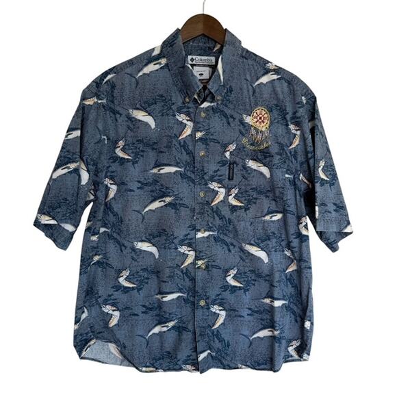 Columbia Other - Columbia Blue Dreamcatcher Marlin Fishing Button Down Shirt - Large